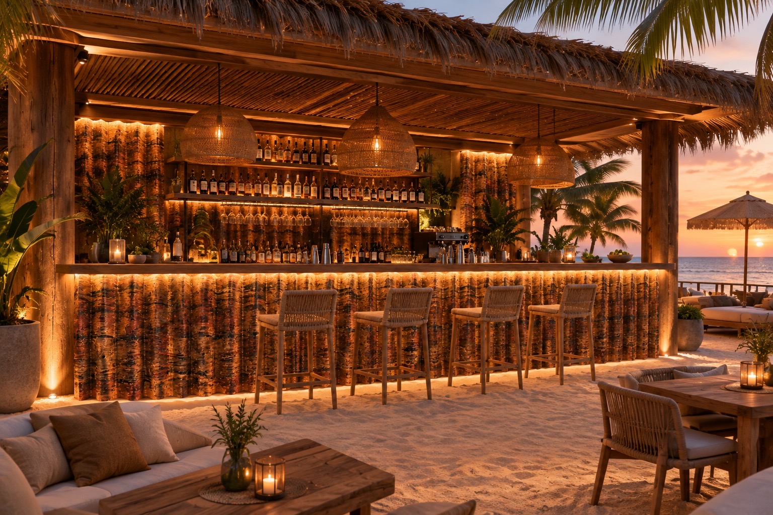 coEco panels installed on a beachfront bar
